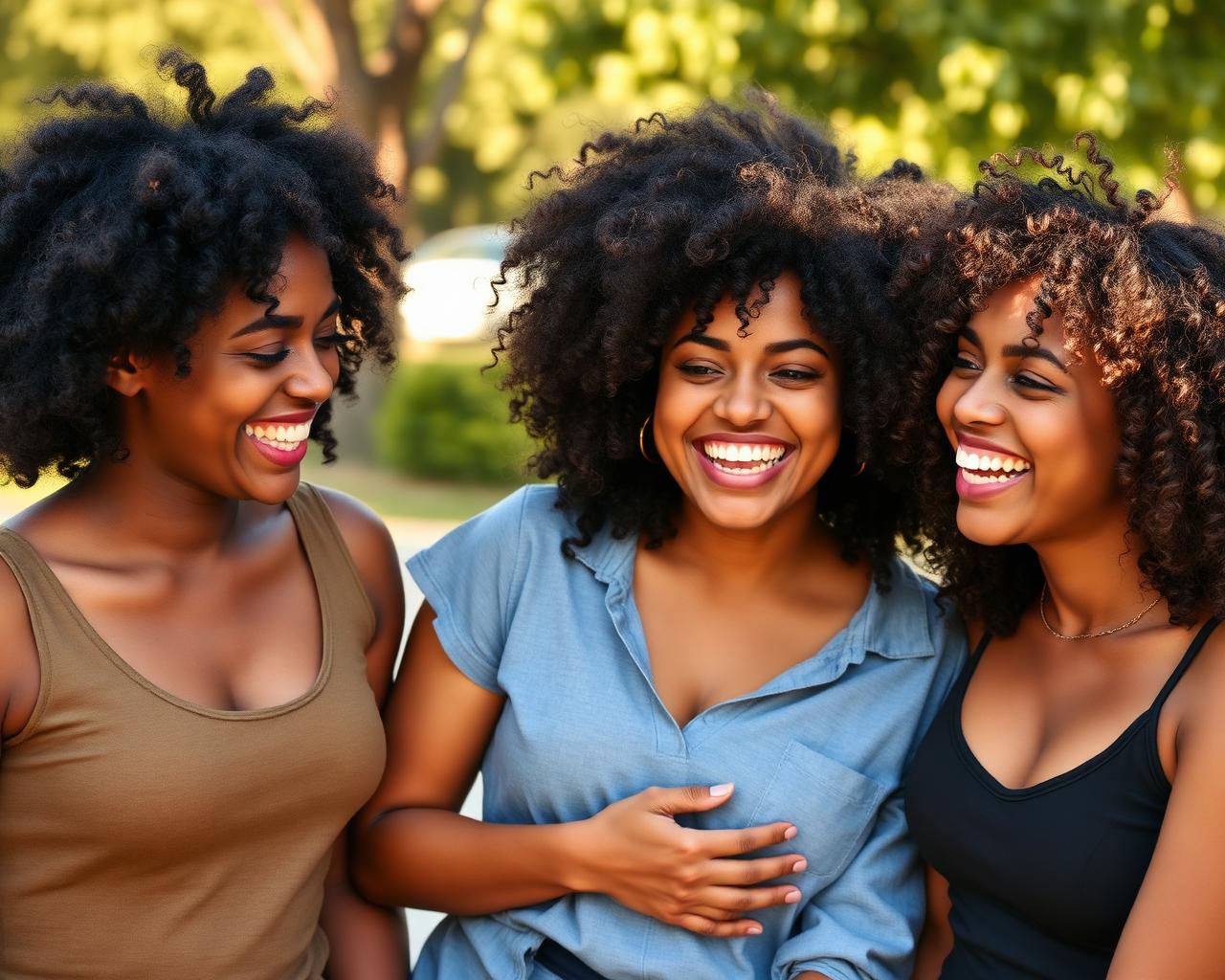 Women sharing hair tips